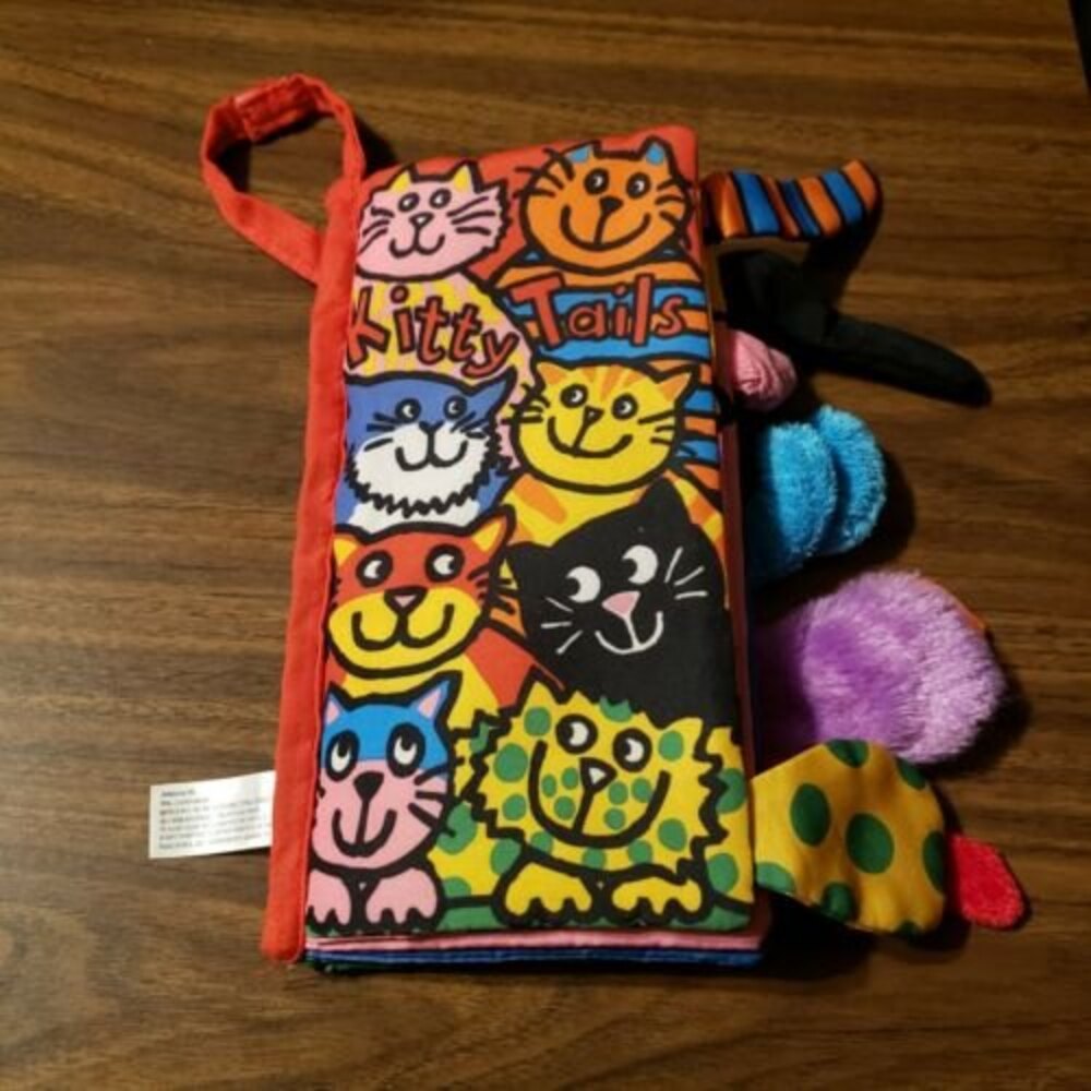 JELLYCAT "Kitty Tails" Soft Crinkle Book Animals Sensory Developmental Baby Toy